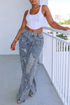 Casual Distressed Straight-leg Jeans