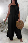 Solid Color Sleeveless Loose Jumpsuit