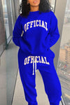 Letter Printing Casual All-match Sports Suit