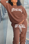 Letter Printing Casual All-match Sports Suit