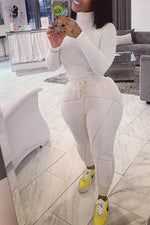 Ribbed Plush Sports Leisure Two-piece Suit