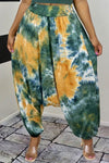 Contrast Tie-dye Harem Style Loose Casual Trousers