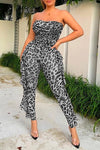 Sexy Leopard Print See Through Bandeau Jumpsuit