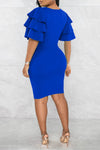 Solid Color Slim Fit Midi Dress