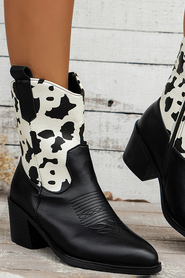 Mid Calf Thick Heel Knight Boots