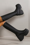 Casual Thick-soled Wedge-heeled Mid-calf Boots