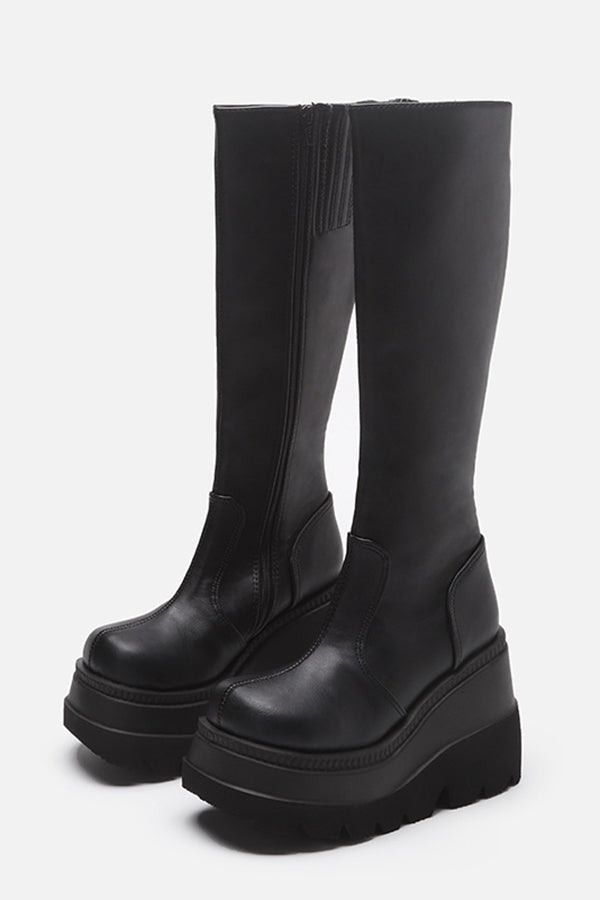Thick-soled Biker Mid-calf Boots