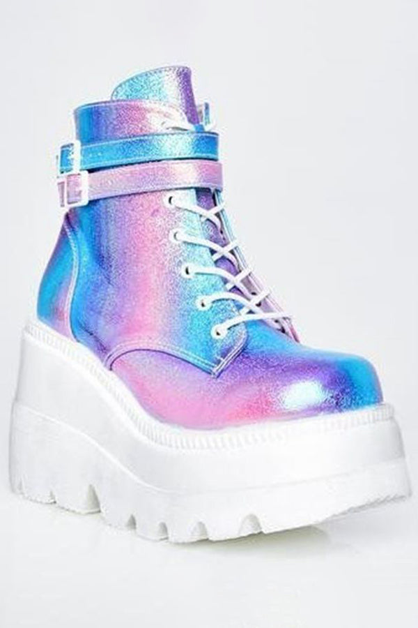 Thick-soled Colorful High-top Casual Shoes