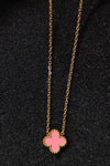 18k Gold Titanium Steel Four-leaf Clover Necklace