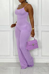 Casual Solid Color Sleeveless Jumpsuit (With Pockets)