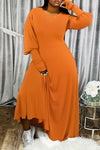 Casual Loose Solid Color Maxi Dress Plus Size