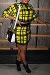 Fashion Classic Plaid Knitted Sweater Skirt Two-piece Suit