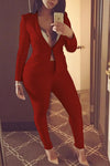 Solid Color Lapel Long-sleeved Casual Blazer Pants Two-piece Suit