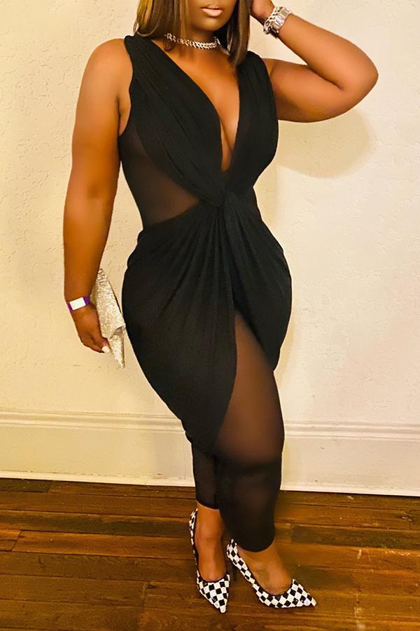 Twisted V-neck Sexy Fashion Jumpsuit