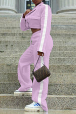 Fashion Patchwork Long-sleeved Button Blazer Casual Pants Suit