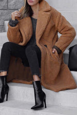 Fashion Casual Lapel Buttoned Loose Woolen Overcoat