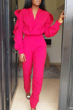 Fashion Casual Ruffled Long-sleeved Jumpsuit