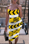 Fashion Print Sling Midi Dress
