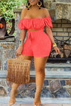 Fashion Off Shoulder Strapless Rompers