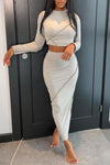  Slim-fit Long Sleeved Edge Two Piece Dress Suits