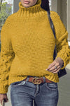 Loose Twist Solid Color Turtleneck Sweater