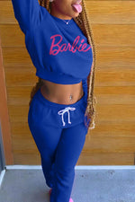 Sports Color Letter Printing Two Piece Pant Suits
