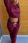 Sports Color Letter Printing Two Piece Pant Suits