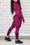 Sport Slim Camouflage Stand Collar Zipper Pant Suits