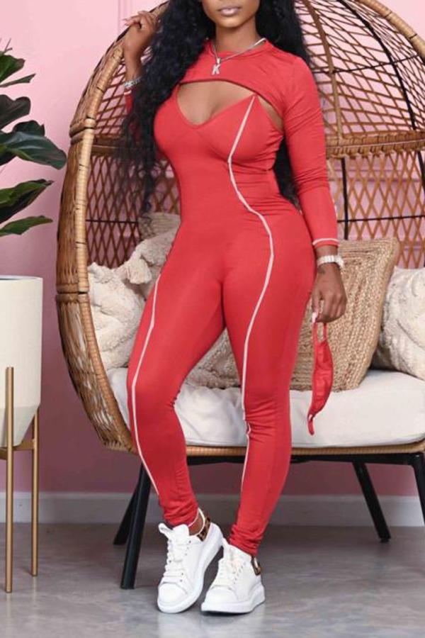 Sexy Line Skinny Jumpsuit Sports Pant Suits