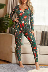 Christmas Plus Size Round Skinny Stretch Collar Jumpsuit