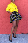 Fashion Print Pocket High Wiast Culottes Shorts