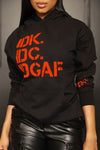 Casual Contrasting Letter Print Long Sleeve Pocket Plus Size Hoodie