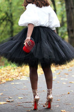 Elegant Solid Color Elastic Wais Mesh Multi-Layer Tutu Skirts