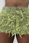 Street Raw Edge Solid Color Hole Denim Short Skirt