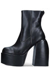 Trendy Imitation Leather Solid Color Platform High Heel Short Boots