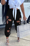 Fashion Ripped Trousers Casual Pants