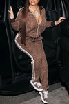 Best Selling Leopard Print Casual Outfit Thread Print Tracksuit