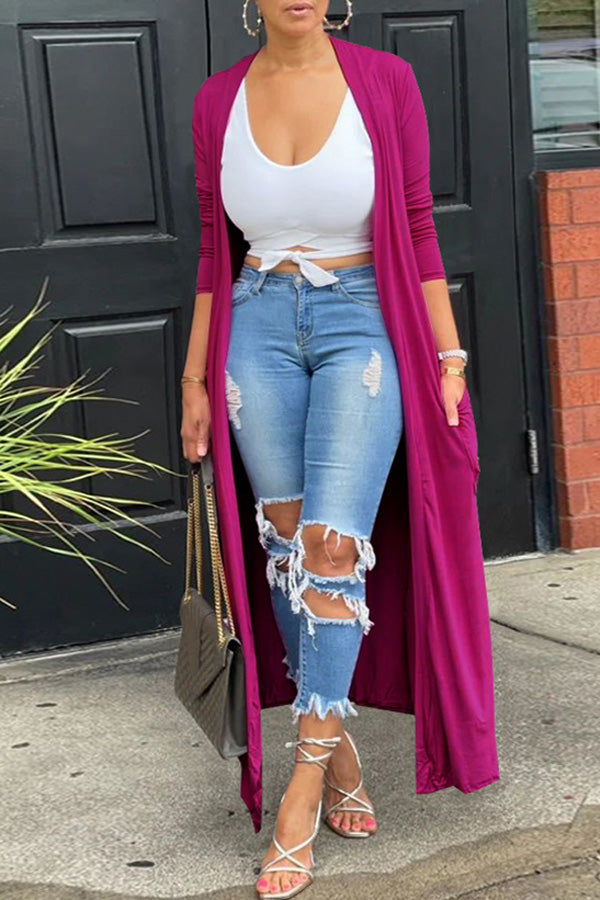  Fashion New Solid Color Casual Cape Jacket