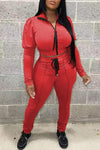 Casual solid color two-piece sports suit