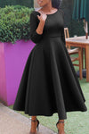 Fashion Solid Color Large Swing Skirt Temperament Evening Dress