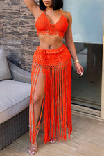 Fashion Hooked Sheer Beach Cover Up Set