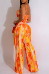 Fashion Printed Tassel Lace Sling Two-piece Set