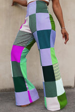  Fashion Casual Digital Printing Color Plaid Sexy Casual Pants