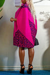 Fashion Print Color Contrast Pullover Long Sleeve Skirt Dress