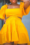 Sweet Cutout Smocked Ruffle Tiered Mini Dress